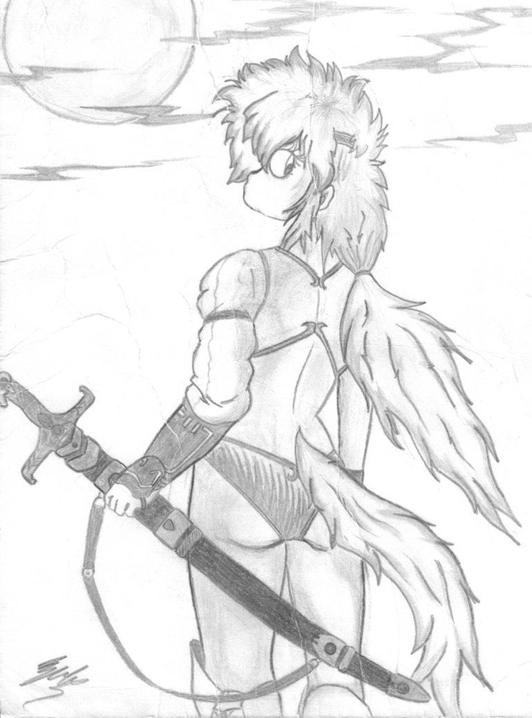 769x1038 Anime Girl With Sword By Godzub