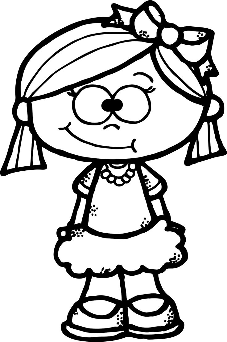 736x1110 Black And White Cute Girl Drawing Best Girl Clipart Ideas