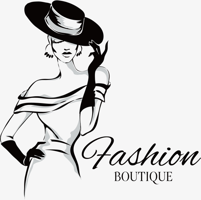 650x646 Fashion Girl Vector, Wide Canopy, Sketch, Black White Png