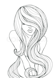 232x320 Illustration Girl With Haircut Drawing Black White Beauty