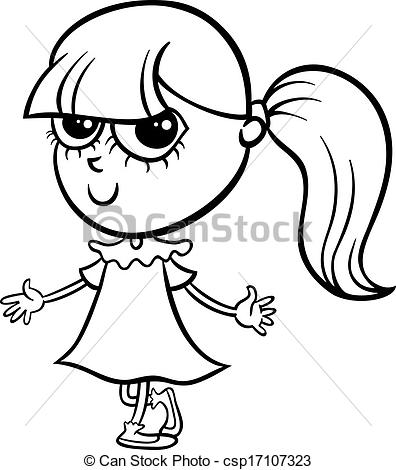 396x470 Girl Clipart Drawing Black And White