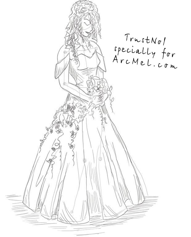 619x768 How To Draw A Bride Step By Step