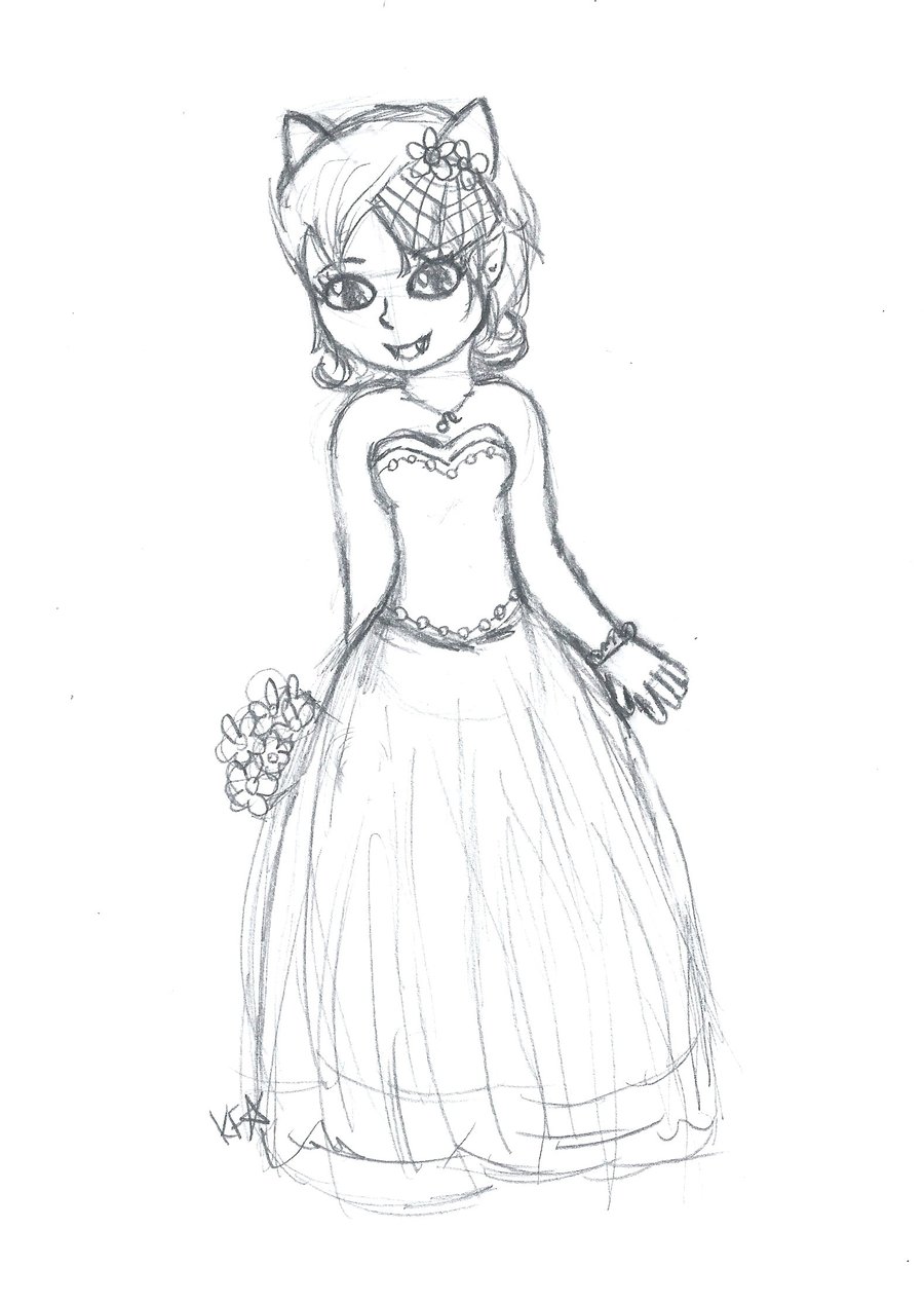900x1268 Wedding Dress Nepeta Sketch By Cartunegirl56