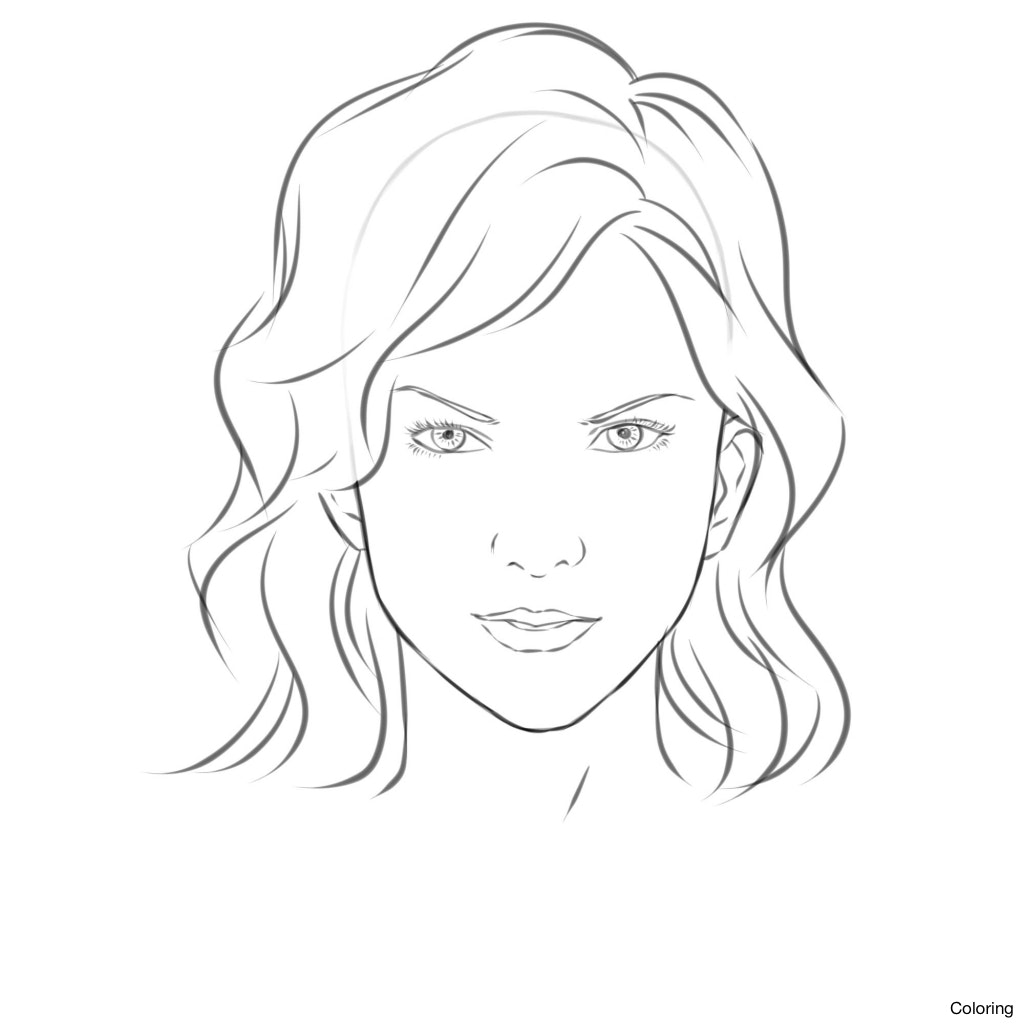 1024x1024 Easy Drawing For Girls How To Draw A Girl39s Face Drawings Female