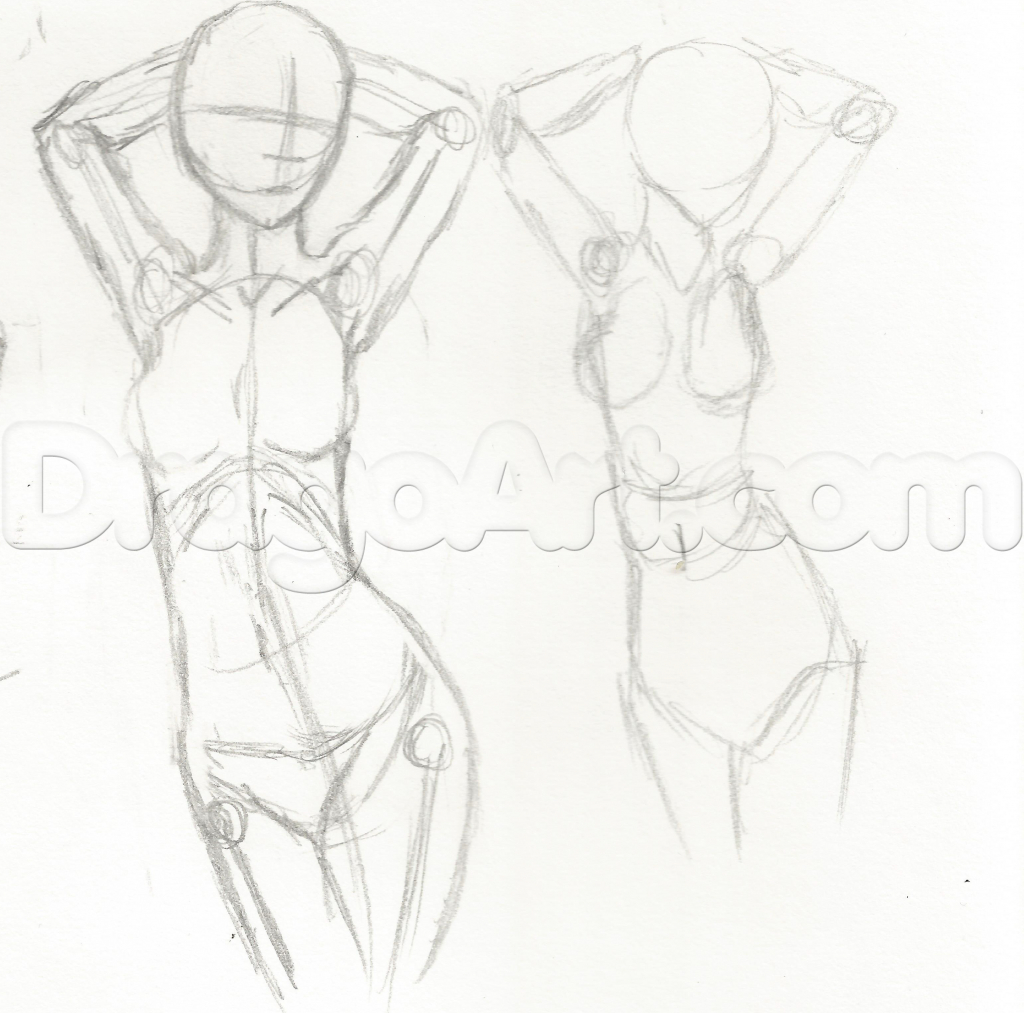 1024x1013 Anime Girl Figure Sketch Female Anatomy, Figures, General Figure