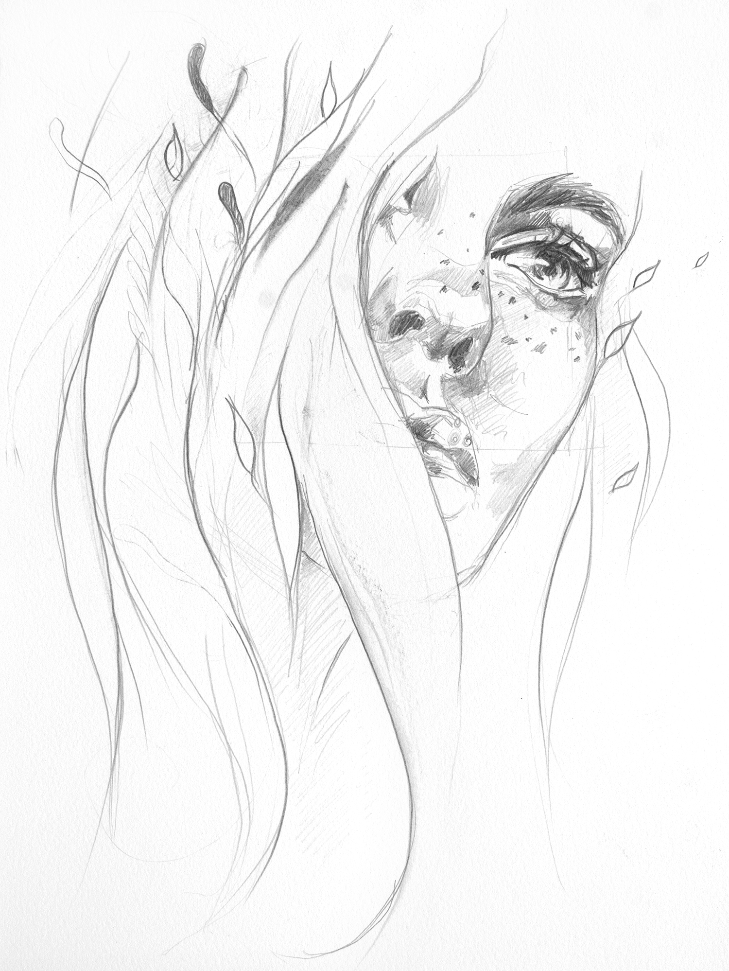 1500x1997 Isla Pencil Drawing Portrait Of A Bohemian Girl By Hannah