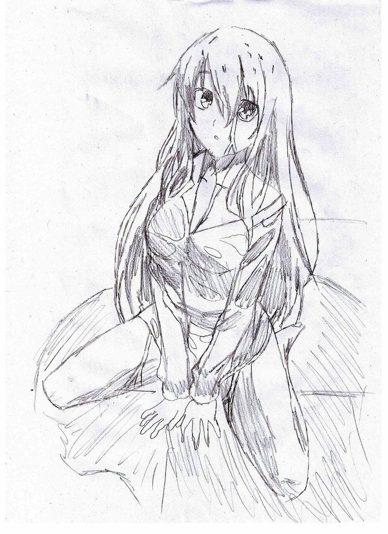 762x1048 Manga Girl In Shower (Pencil Drawing) By Makkeman95
