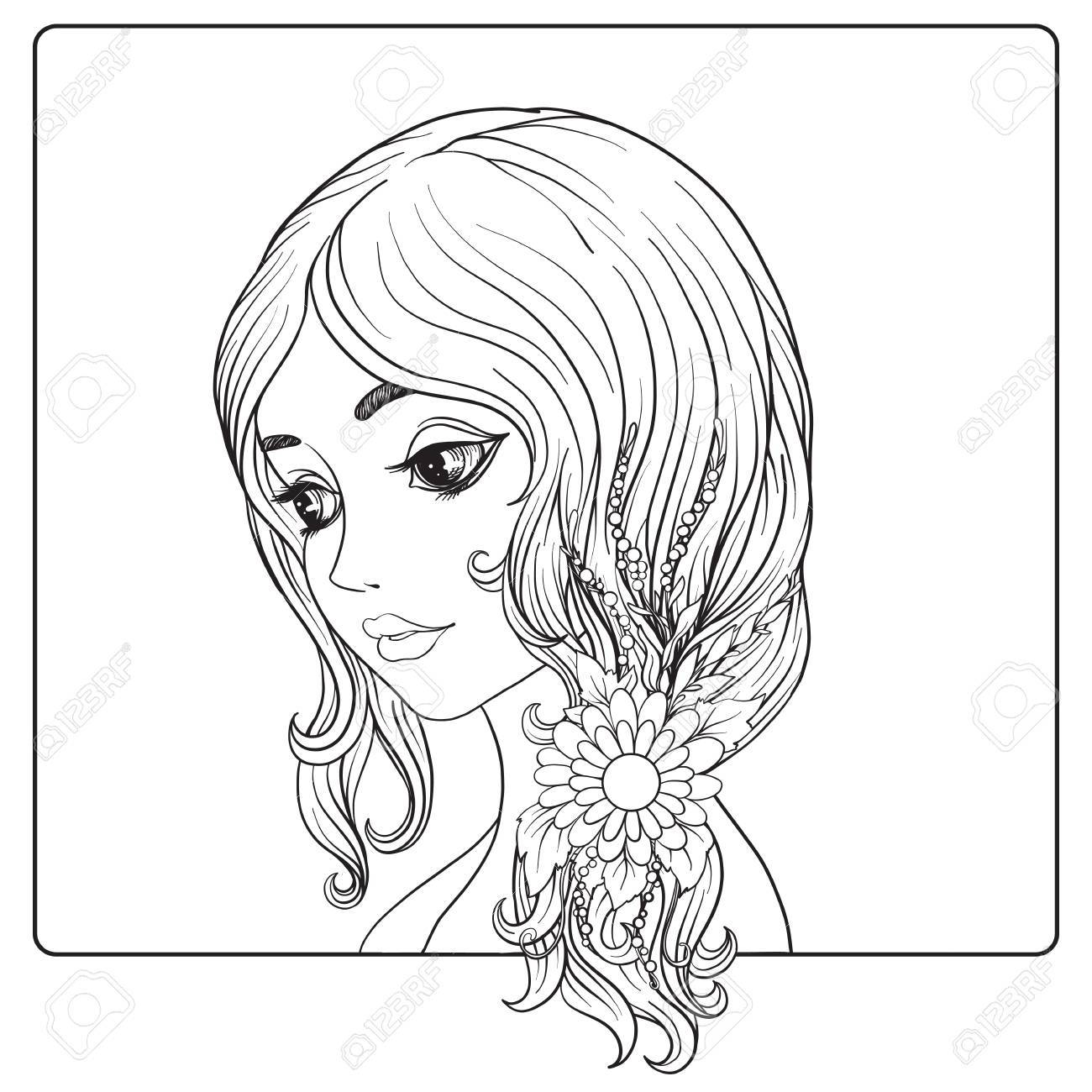 Girl Drawing Outline
