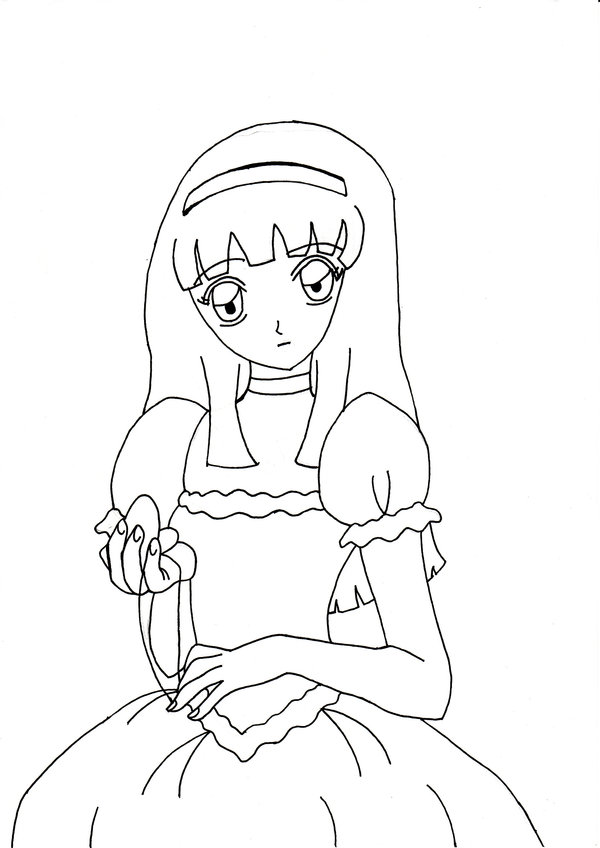 600x848 Little Girl Outline By Chrissy Hime