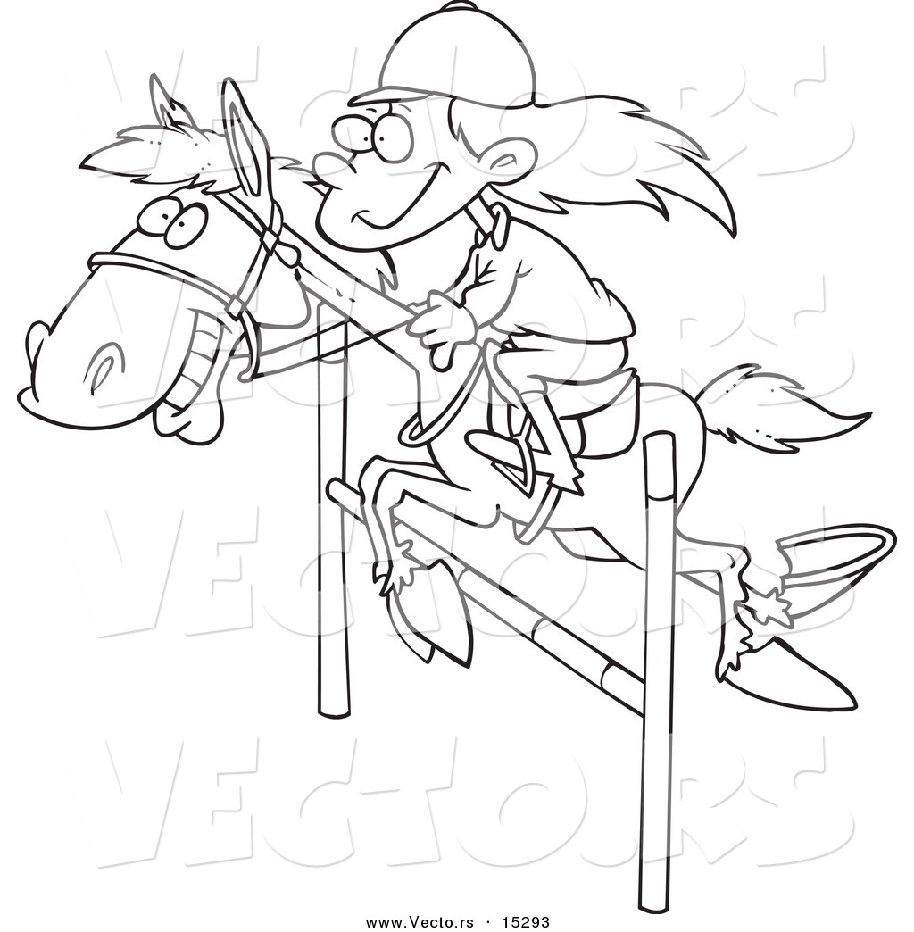 1024x1044 Vector Of A Cartoon Girl On A Leaping Horse
