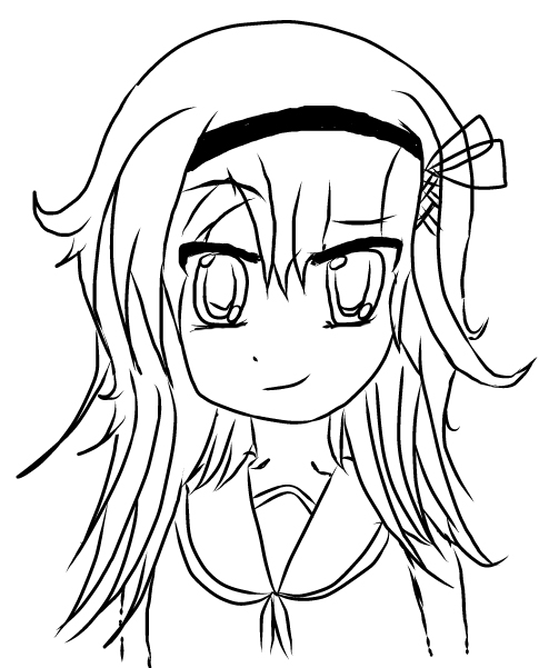 485x601 Anime Student Girl Outline By Coolwhacka