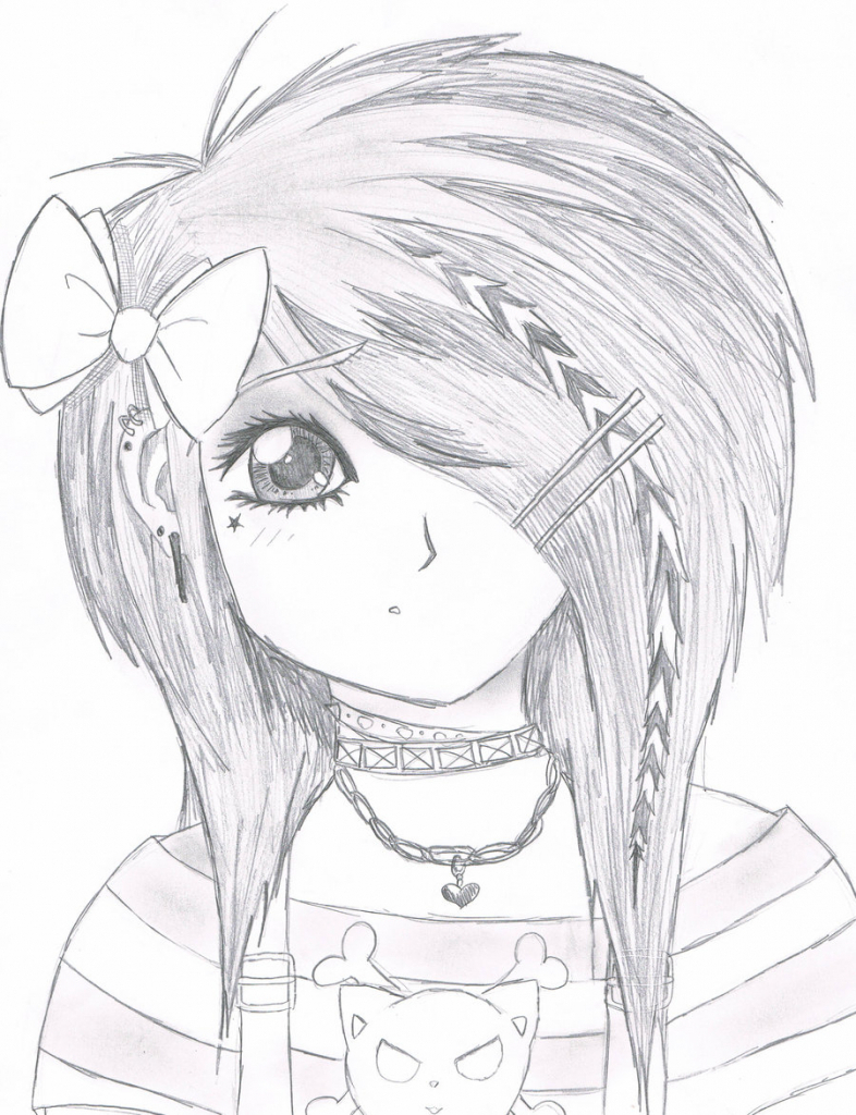 786x1024 Emo Girl Drawing