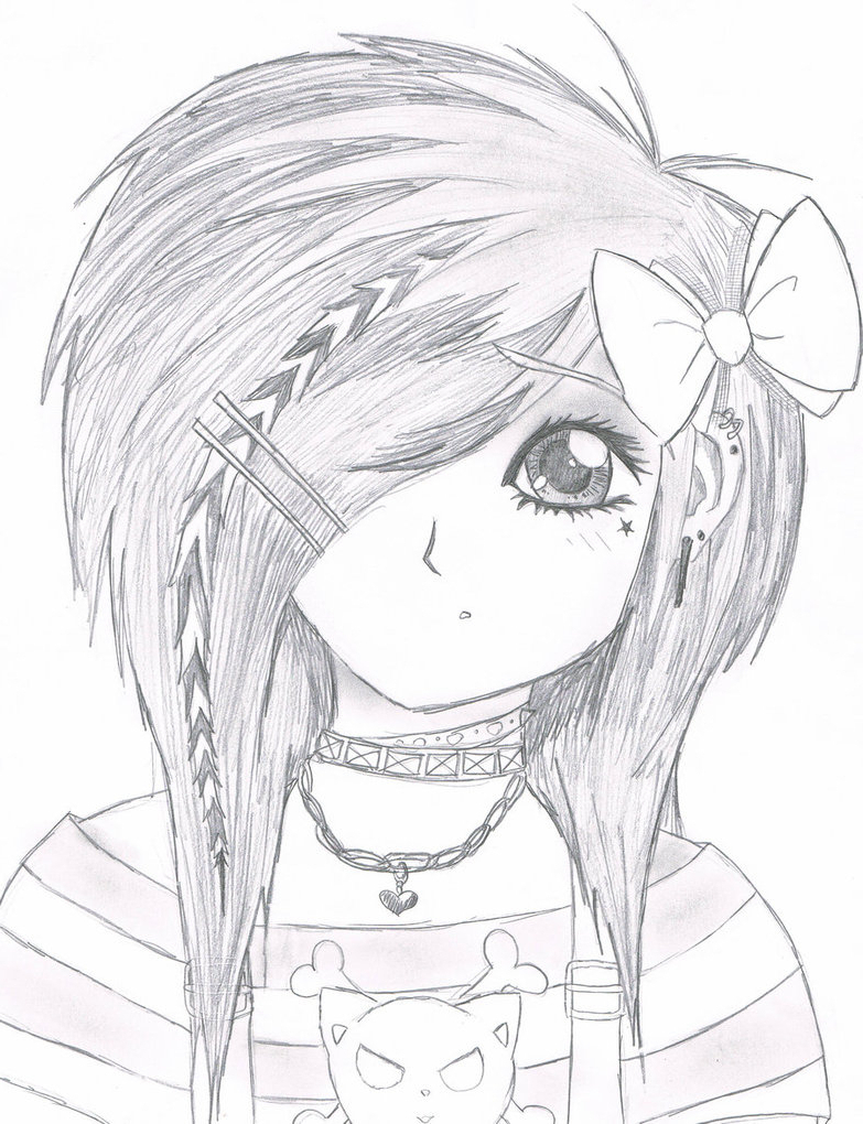783x1020 Emo Girl Pencil Sketch Pics
