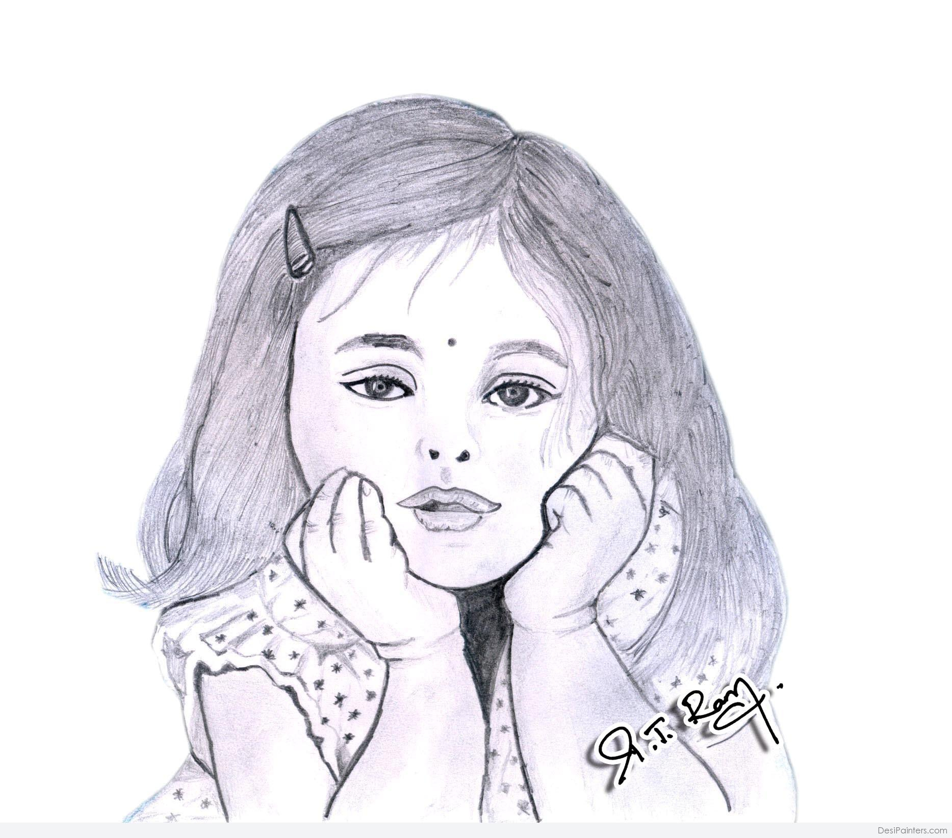 1867x1644 Girls Cool D.p Sketches Pencil Sketch Of Cute Girl Desipainters