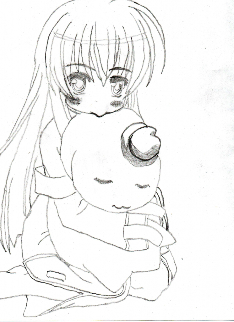 745x1024 Anime Female Drawing