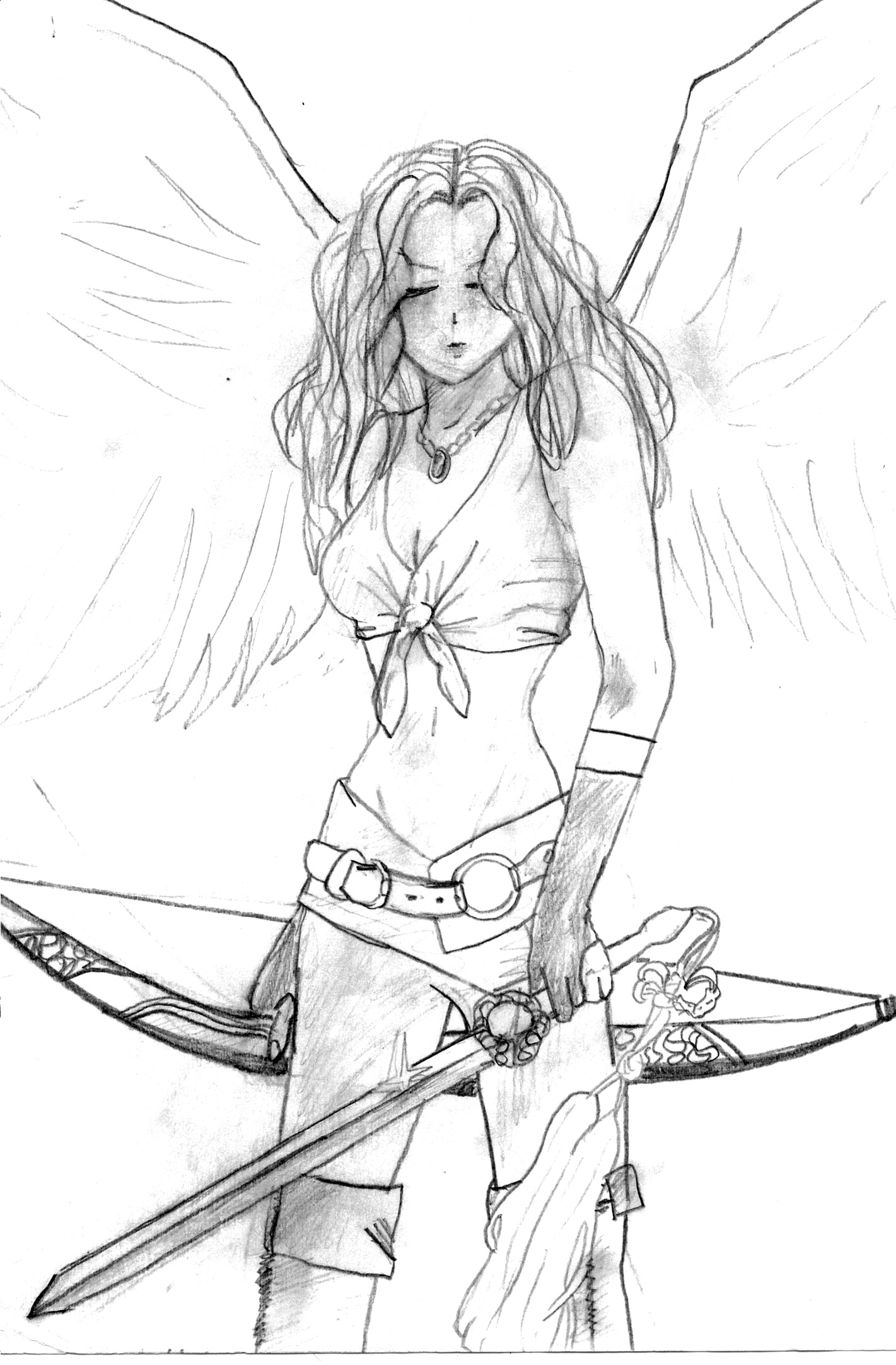 1421x2164 Drawn Girl Warrior