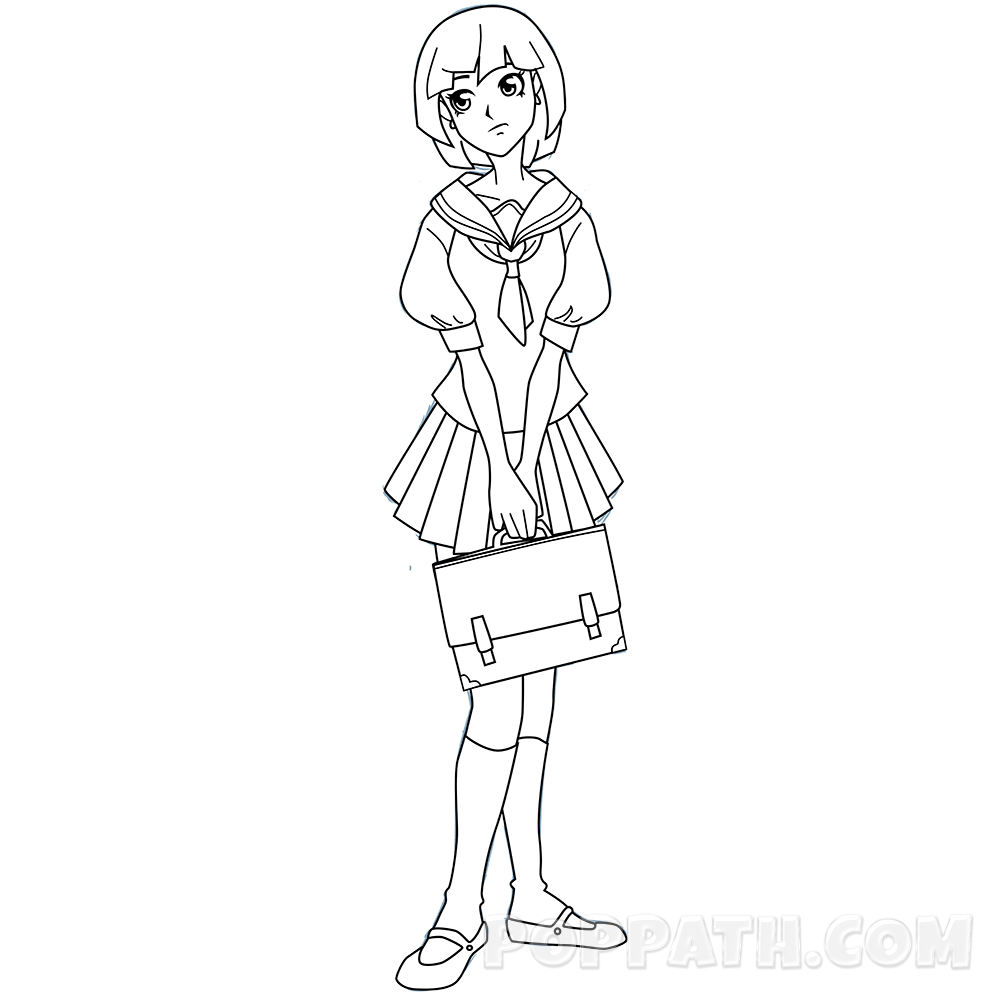 1000x1000 How To Draw A School Girl Pop Path