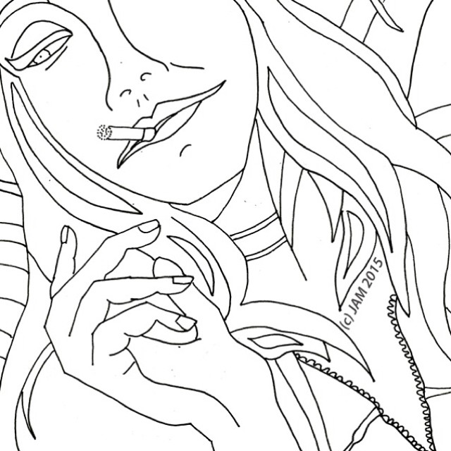 640x640 Girl Smoking Drawing On Instagram