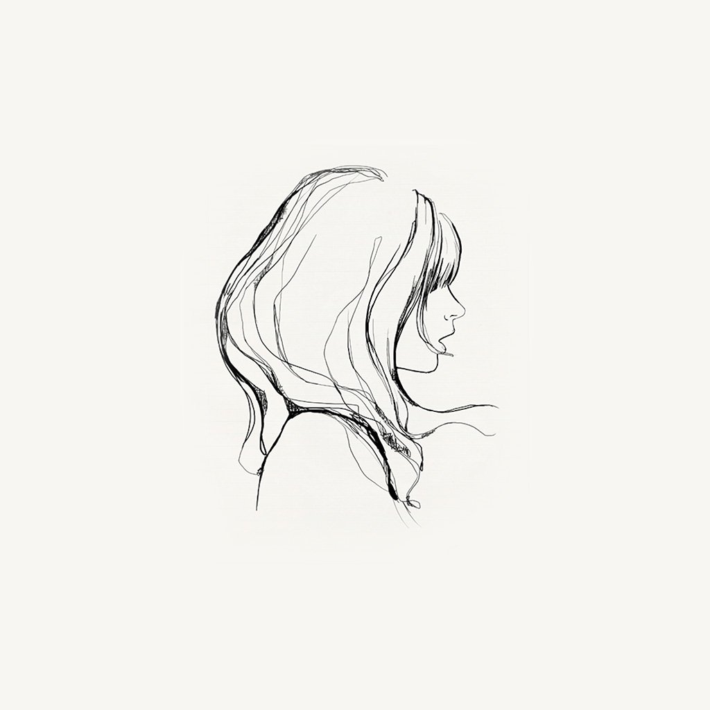 1024x1024 Az87 Drawing Simple Minimal Girl Illustration Art Wallpaper