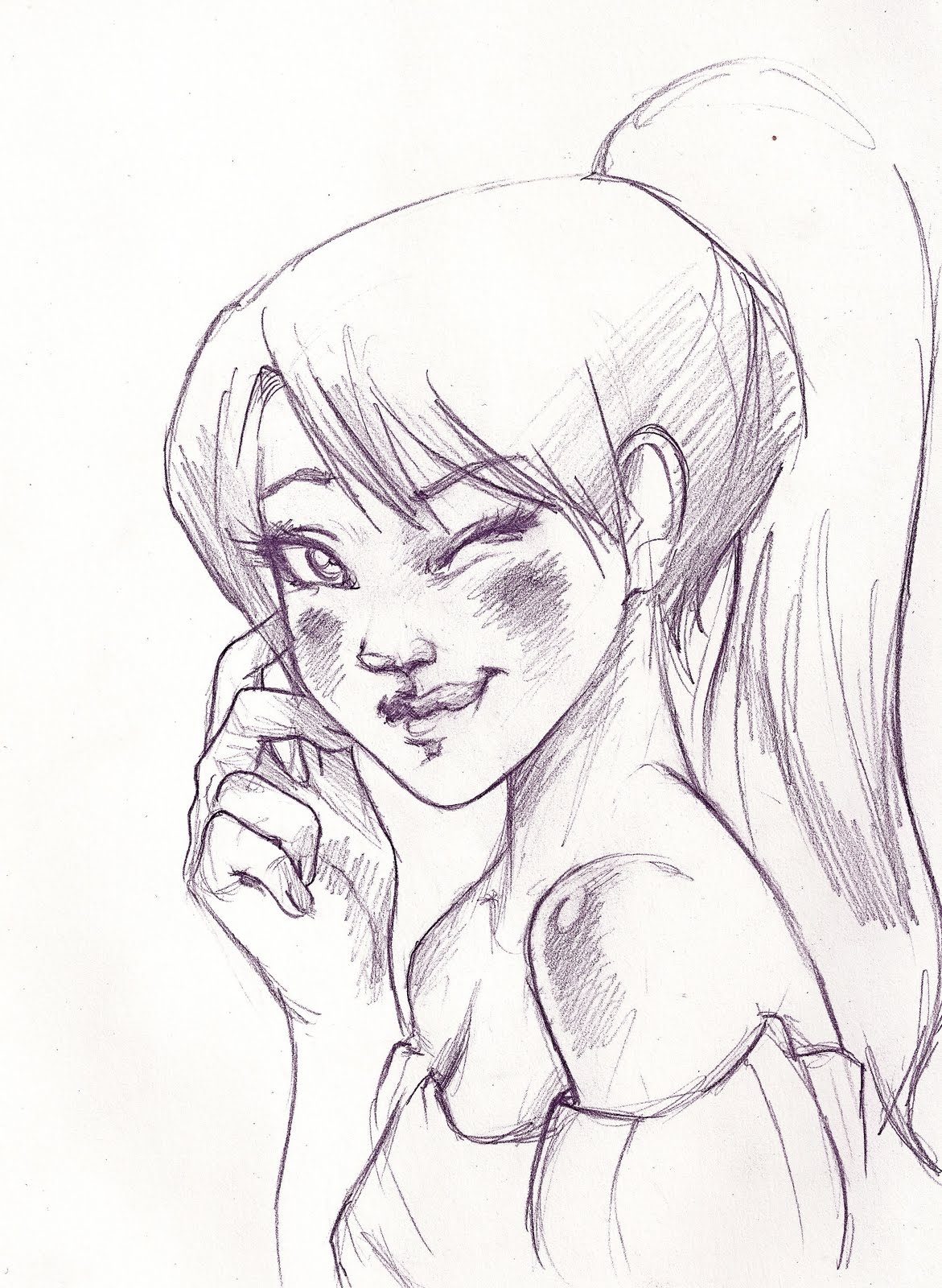 1171x1600 Drawn Ponytail Sketch