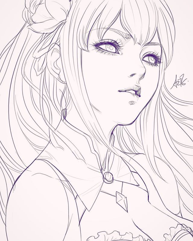 640x800 Pictures Anime Girl Face Sketch,