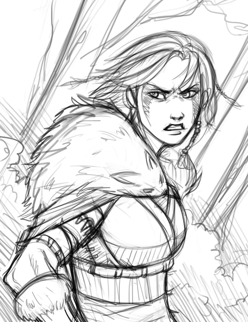 850x1100 Savage Girl Sketch By Iara Art