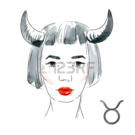 450x450 Beautiful Image With Nice Watercolor Horoscope Girl Pisces Stock