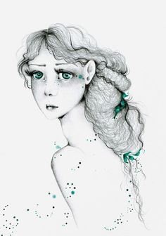 236x336 Gold Wall Art Fine Art Print Drawing Of A Girl Abstract Gold