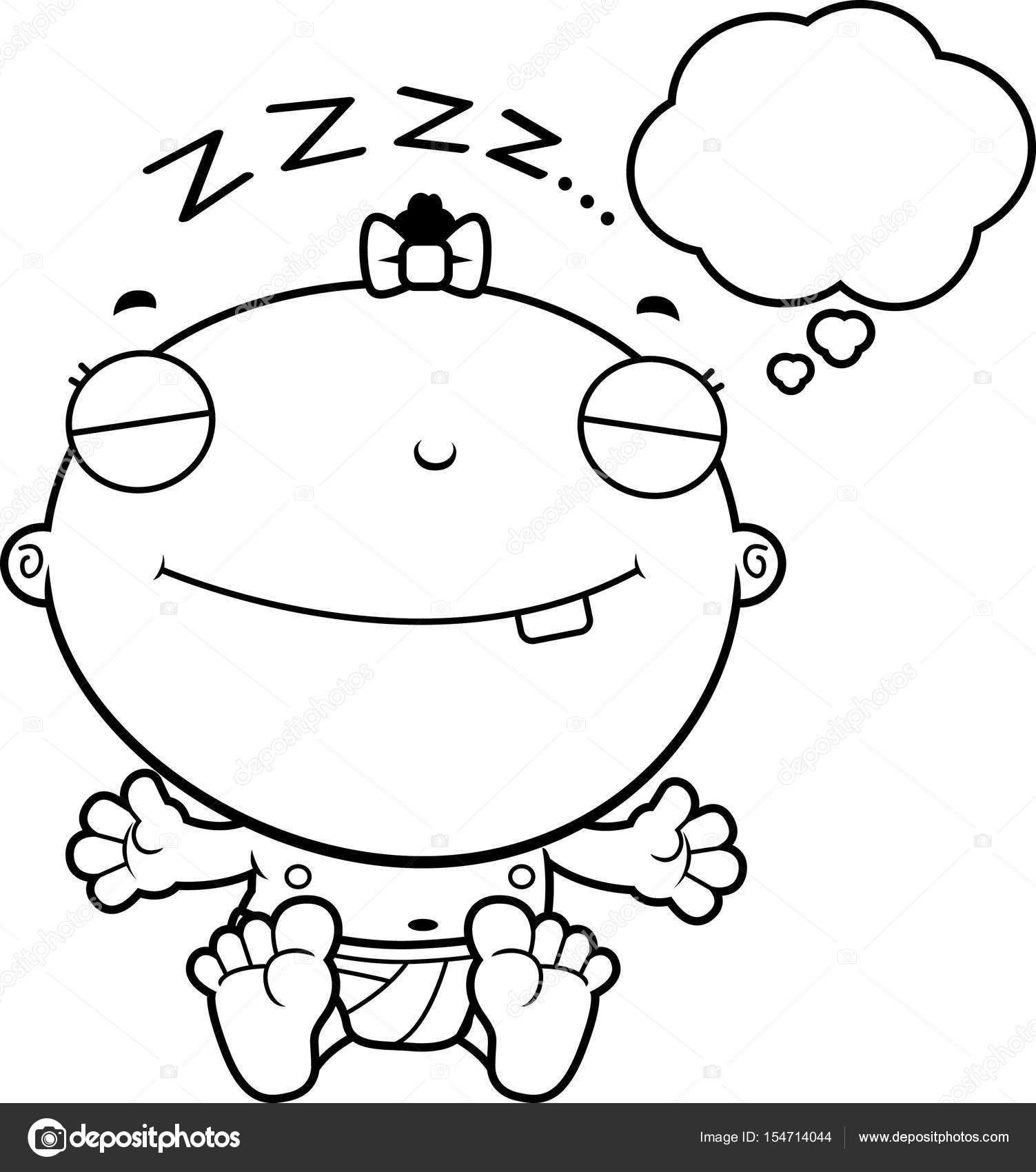 1503x1700 Cartoon Baby Girl Dreaming Stock Vector Cthoman