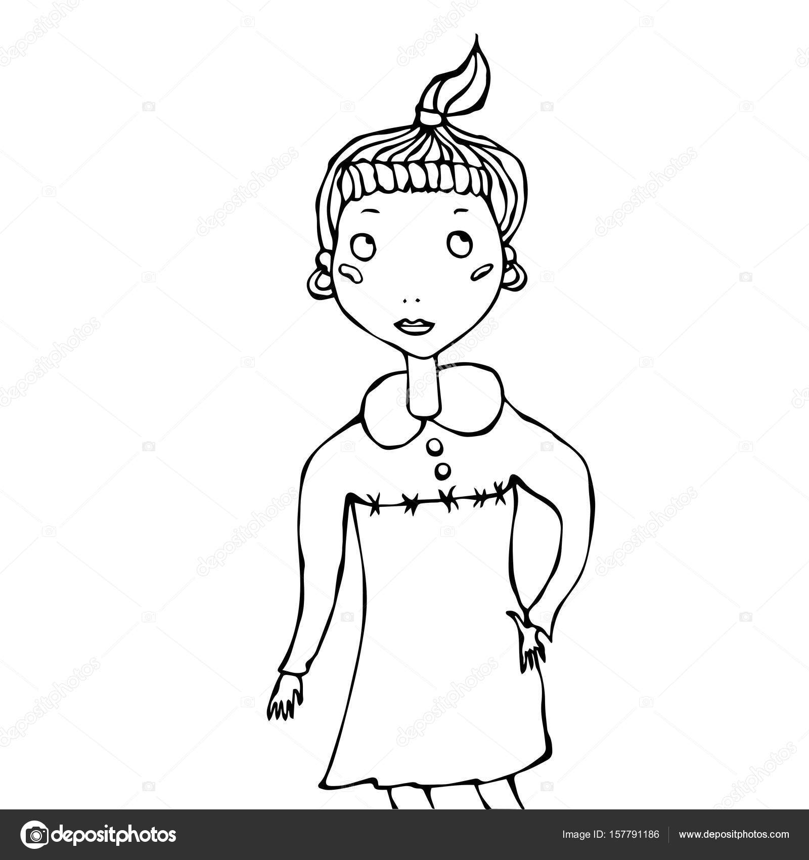 1600x1700 Cartoon Cute Pretty Young Hipster Girl Dreaming Looking Above