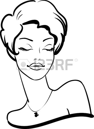 329x450 Fashion Female Portrait With Closed Eyes Royalty Free Cliparts
