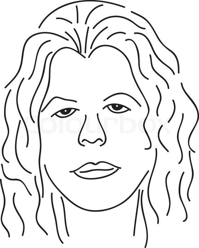 642x800 Girl Face Stock Vector Colourbox