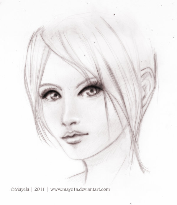 600x696 Sketch Girl Face By Maye1a