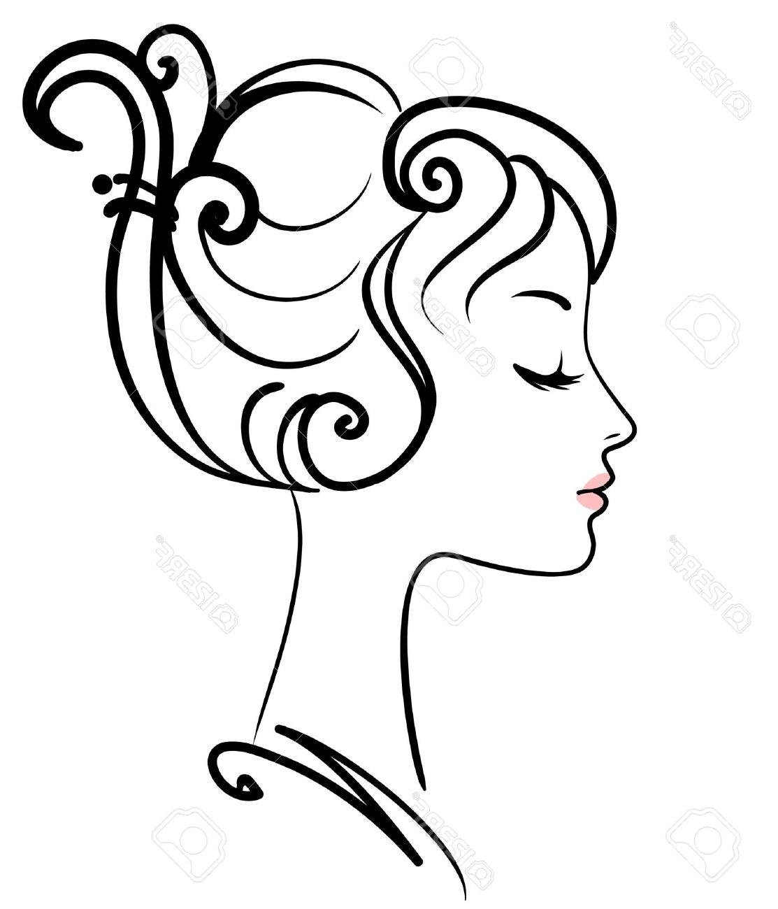 1113x1300 Beautiful Girl Face Vector Illustration Stock Drawing