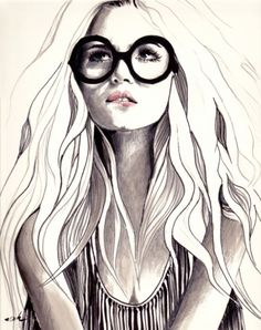 236x298 Top Knot Fashion Illustration Art Print Tops