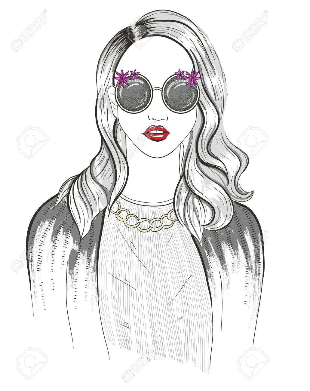 1031x1300 Young Girl Fashion Illustration Royalty Free Cliparts, Vectors