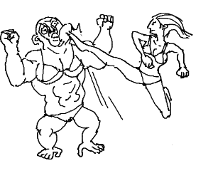 300x250 Girl Fights Gorilla In Bikini