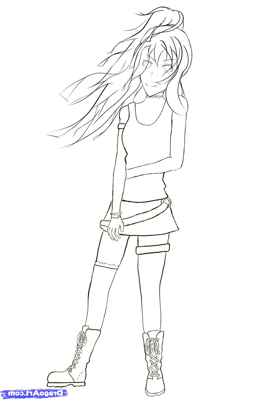 Girl Full Body Drawing at GetDrawings | Free download