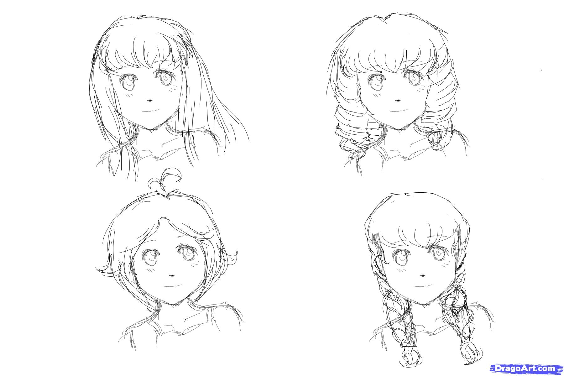 1800x1200 Drawing Anime Girl Hair 15. How To Draw Anime Hair For Girls