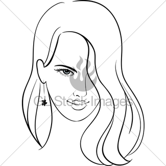 325x325 Drawing. A Girl With Long Hair Gl Stock Images