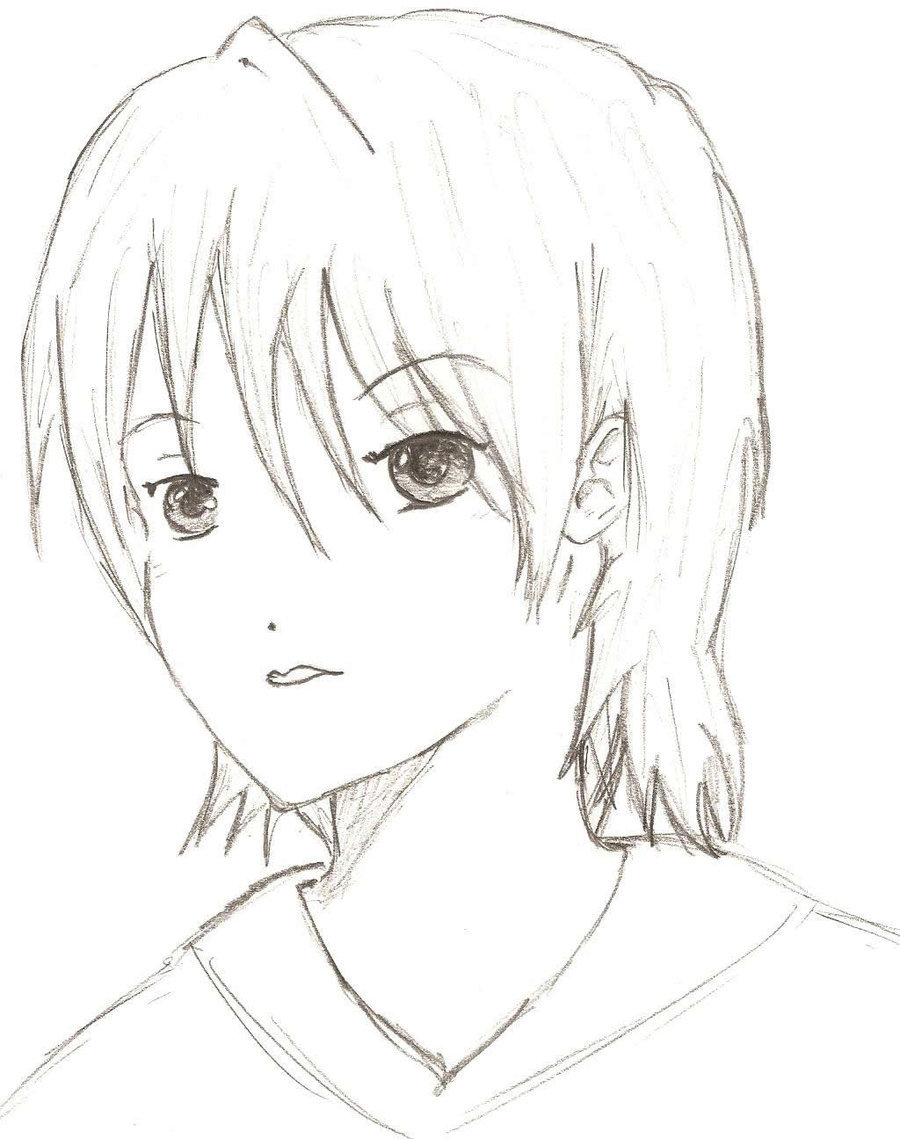 900x1139 Girl Short Hair By J E H U T Y