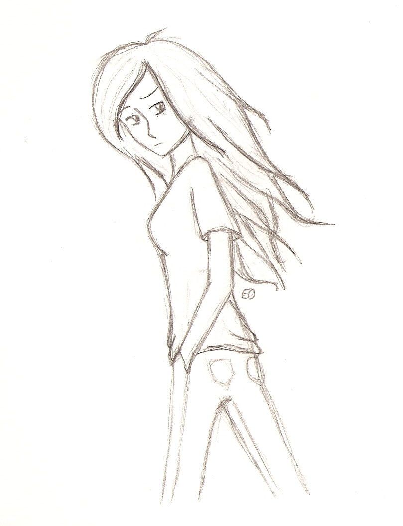 809x1055 Old Drawing 1 Wind Blown Hair By Shadowdemon989