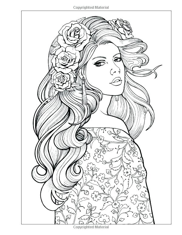 600x776 Hairstyle Coloring Pages Coloring Pages For Adult Full Size