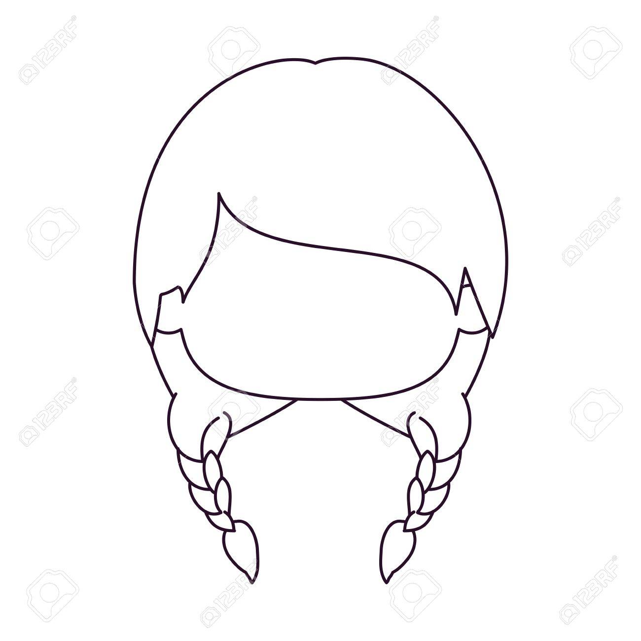 1300x1300 Monochrome Silhouette Of Faceless Head Of Little Girl With Two