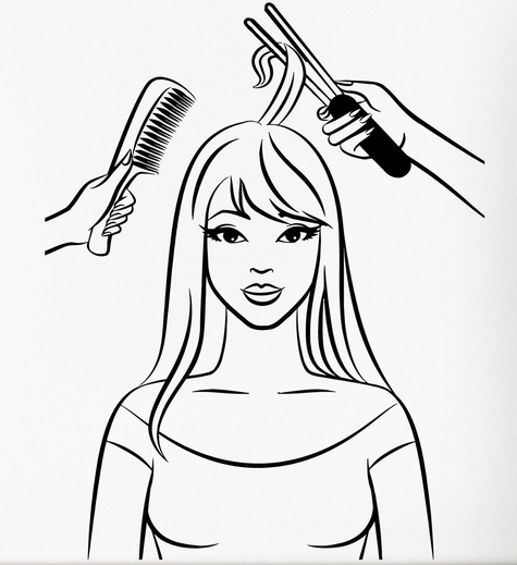 475x519 Beauty Hair Salon Vinyl Wall Decal Hot Sexy Girl Beauty Hair