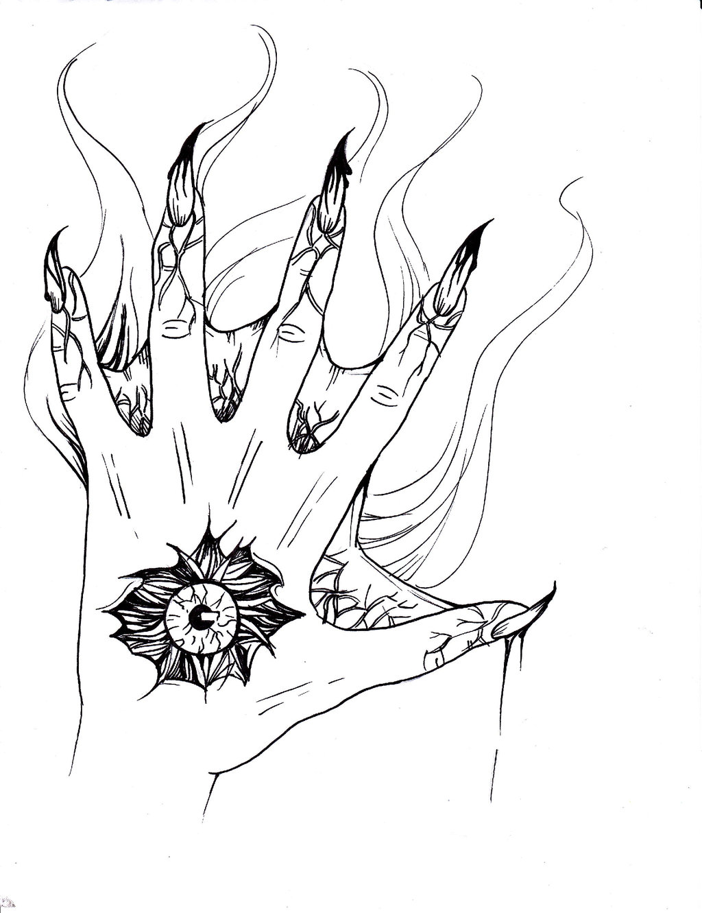 1024x1331 A Creepy Hand Drawing By Deepseastar