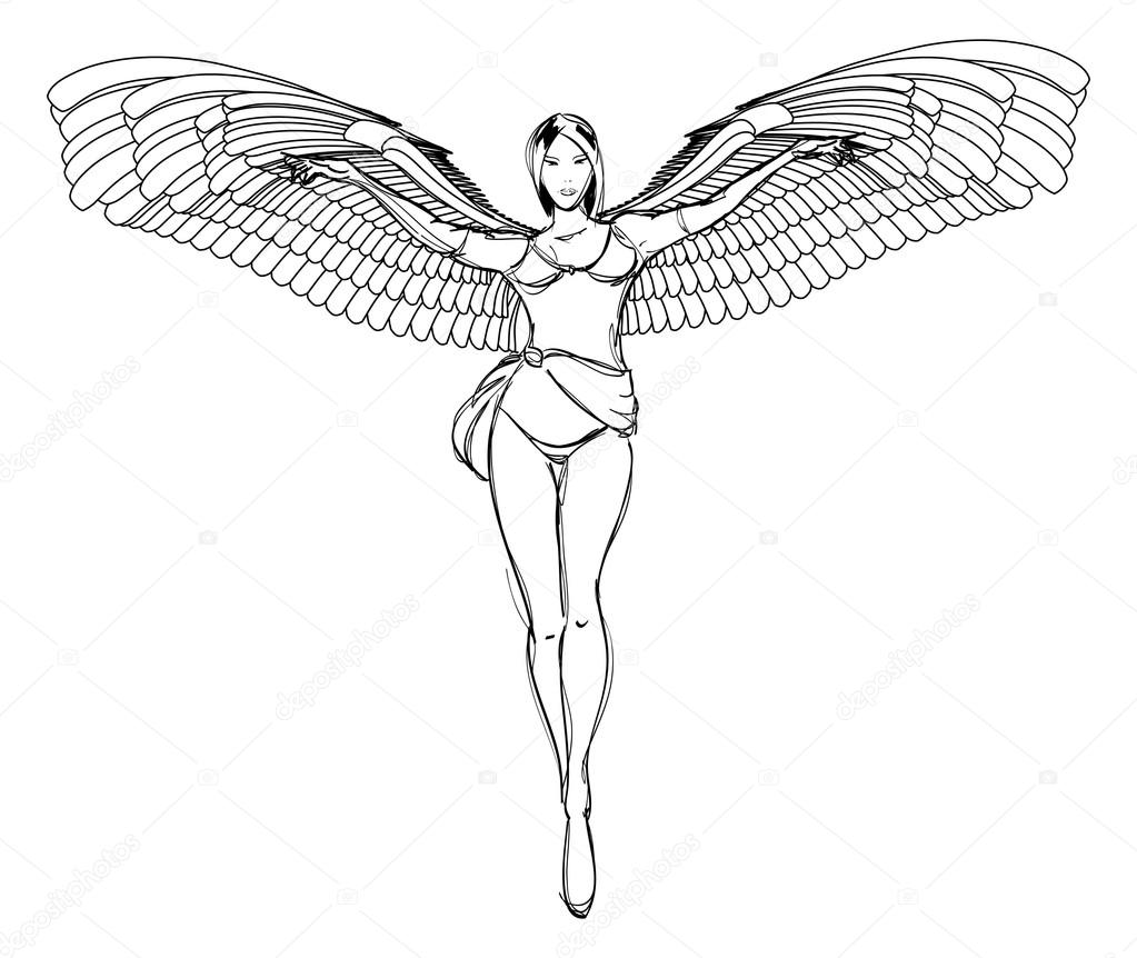 1023x862 Sketch. Fashion Girl. Hand Drawn Fashion Model Stock Vector