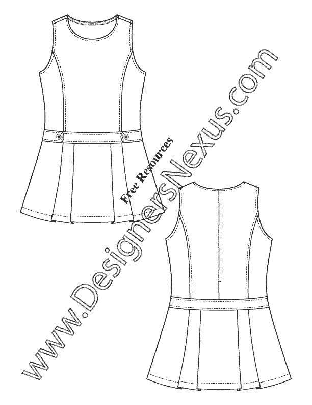 612x792 Free Illustrator Fashion Flat Sketches Childrens Apparel