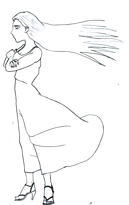 453x717 Side View Girl In Dress By Arkenthras