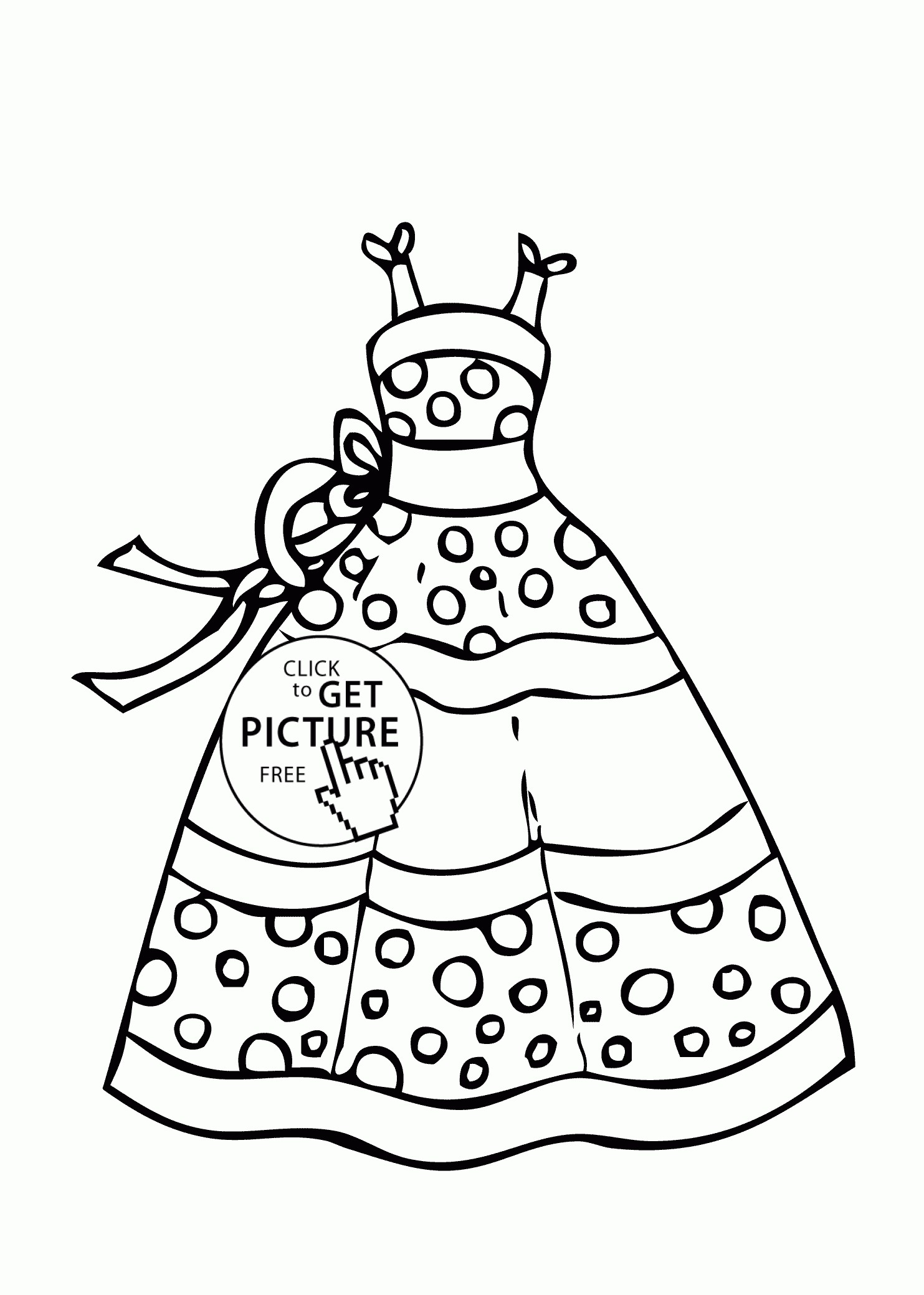1483x2079 Dress With Bows Coloring Page For Girls Inspirational Coloring